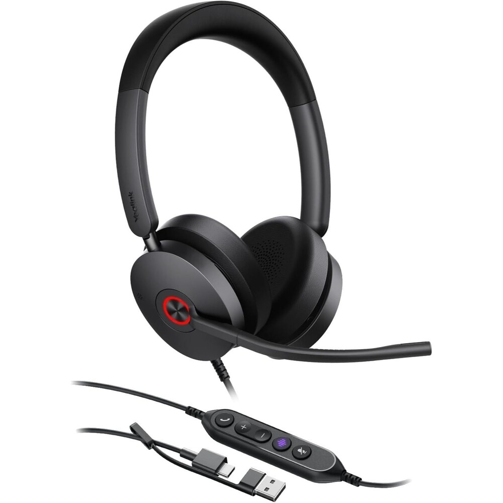 UH48 SE ANC Wired Headset, USB-C/A,in-Line Controls, 6-Mic, On-Ear